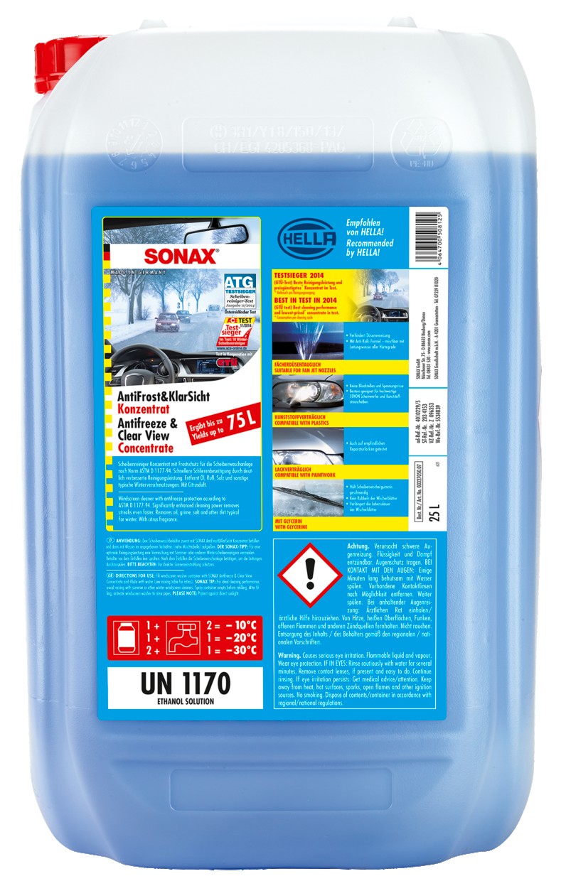 Sonax Winter Ruitensproeiervloeistof Concentraat | Custom Car Care